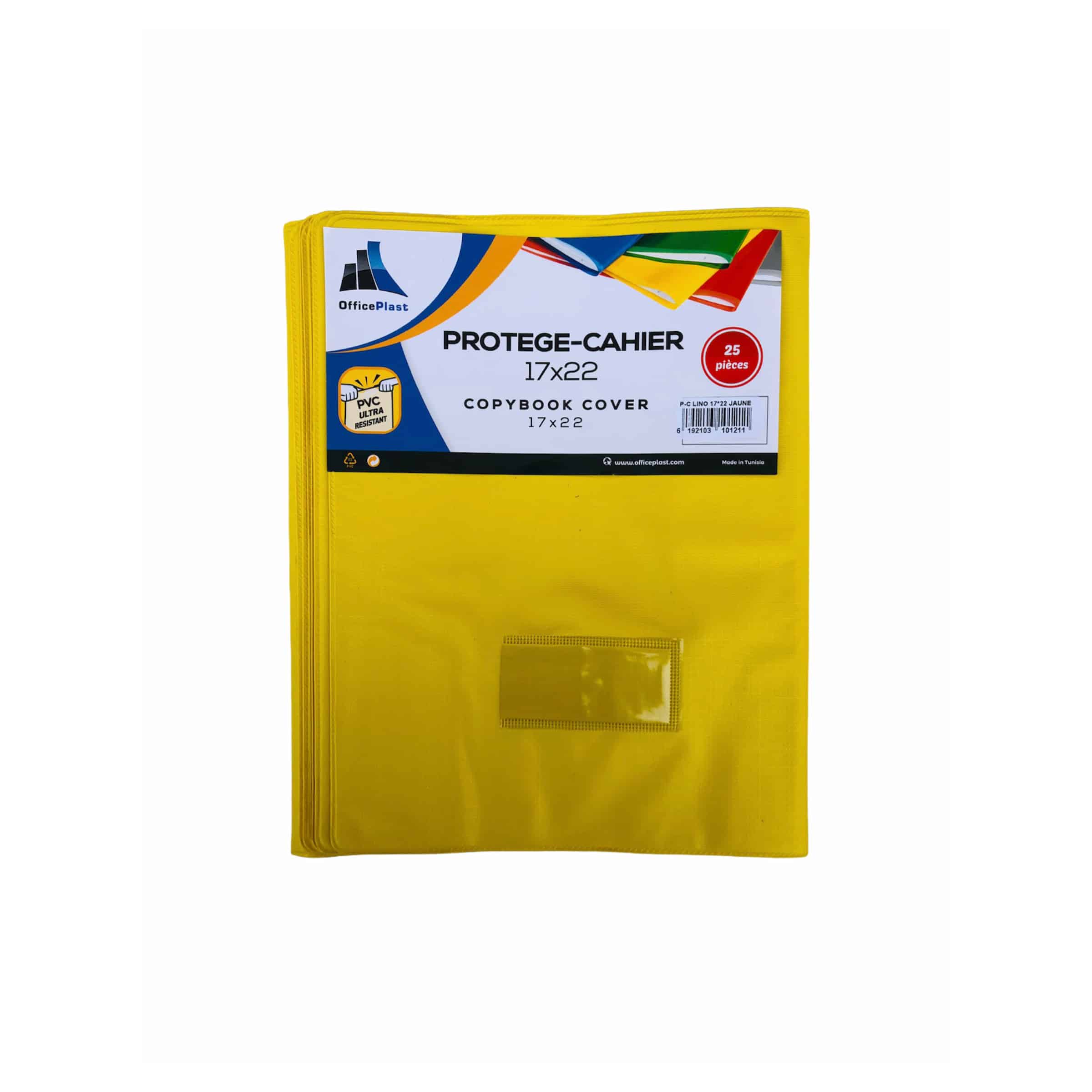 Protège-cahier lino jaune Office Plast